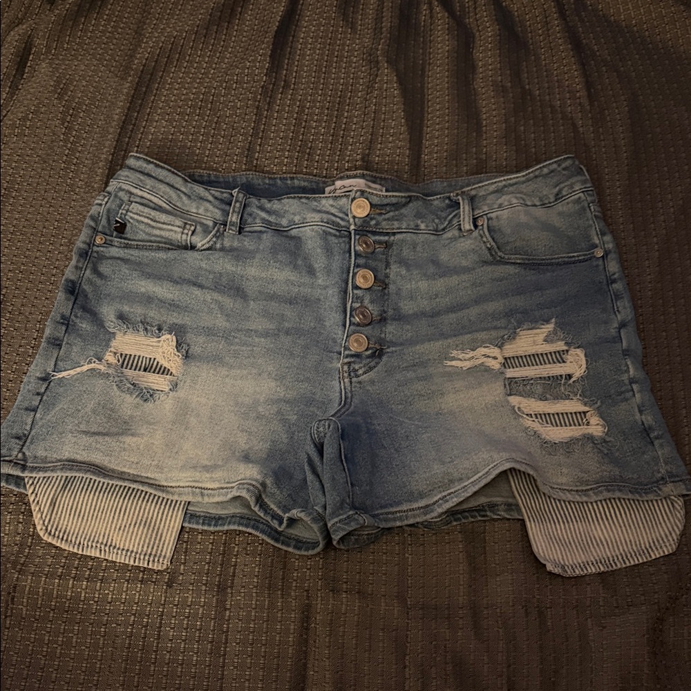 KanCan Distressed Blue Jean Shorts